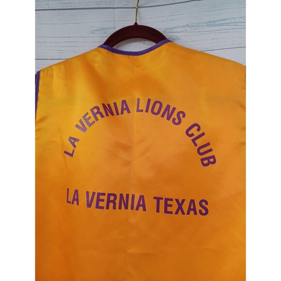 Vtg La Vernia TX Lions International Club Vest Yellow Sz L - Picture 5 of 7
